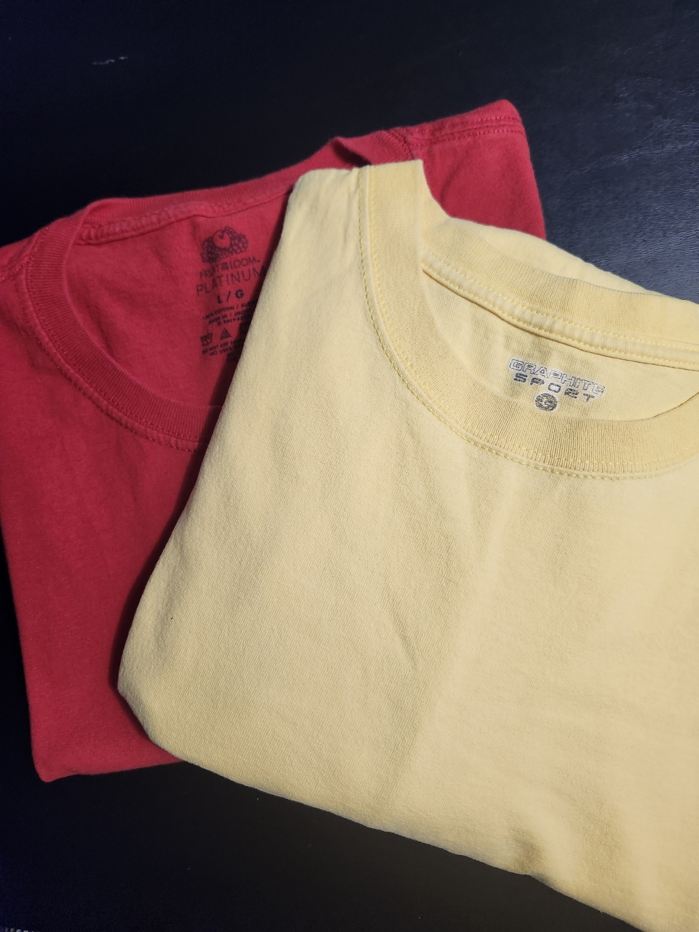 Yellow And Red Tee Shirts Casual Crewneck Tops